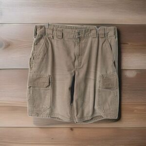 Duluth Trading Co Flex Fire Hose Men's Sz 40 Brown Heavy Canvas Cargo Shorts